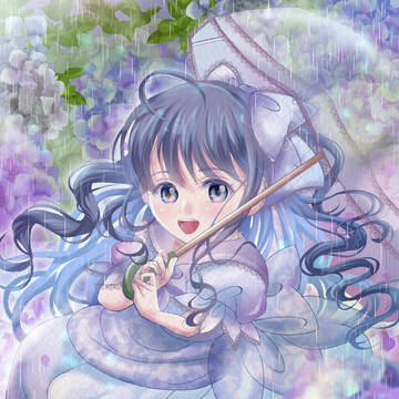 紫陽花と親指姫