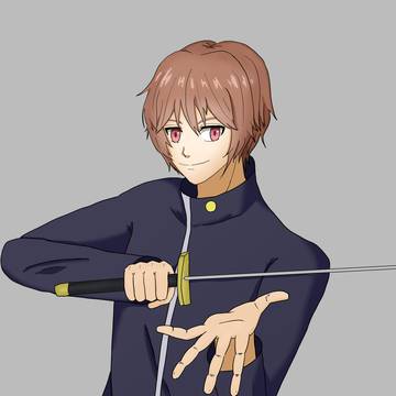 男子学生剣士