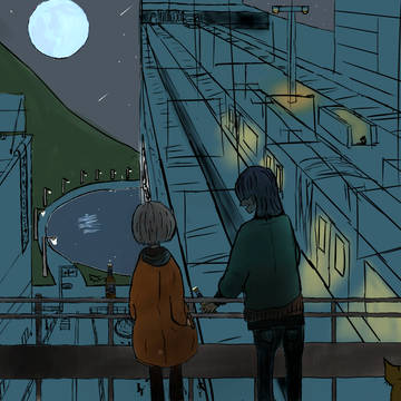 ブルームーン　　　（初めて絵描いてみました）