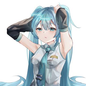 髪を結ぶ初音ミク