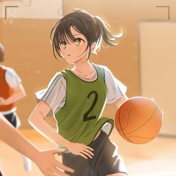 「球技大会で活躍する写真部の先輩」