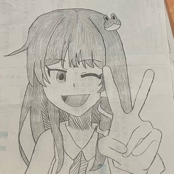 ピース姿の東風谷早苗