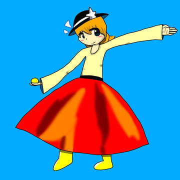 東方花映塚のZUN絵風の柑子柚葉ちゃん