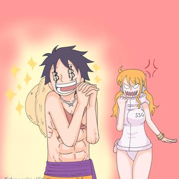 luffy imitating nami