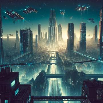 futuristic surreal cityscap