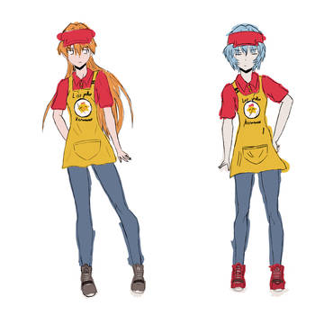 Asuka y Rei x pollos hermanos