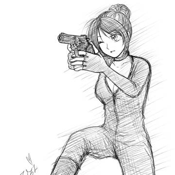 ポーズマニアックスのお題で練習絵