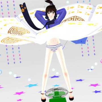 にょたりあ 韓国娘 強力な扇風機で❤️