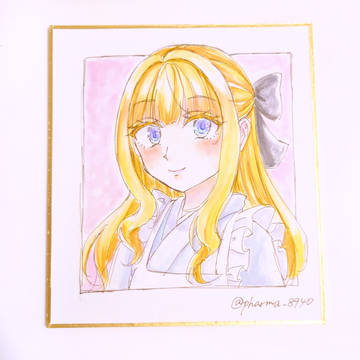 和風アリスちゃん ミニ色紙