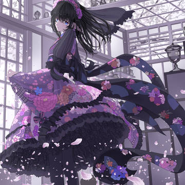 吹き込む桜