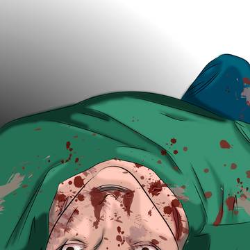 Murder scene manga art practice
