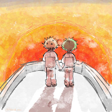【勝デク】夕日