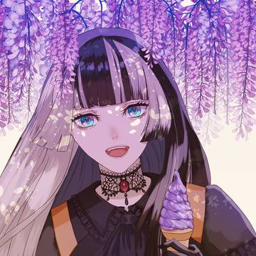 藤棚の下で