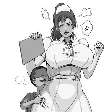 【rkgk 91】 巨乳ナース VS エロガキ / モノクロ版