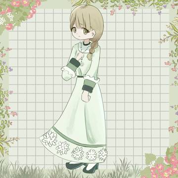 花のワンピースの子