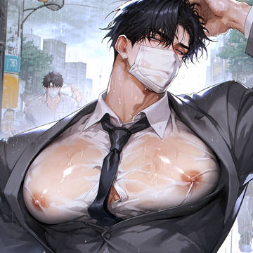 Muscular Salaryman Gets Soaked