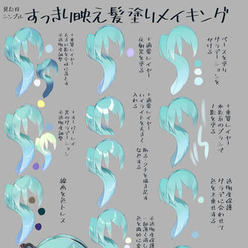 髪の塗り方メイキング