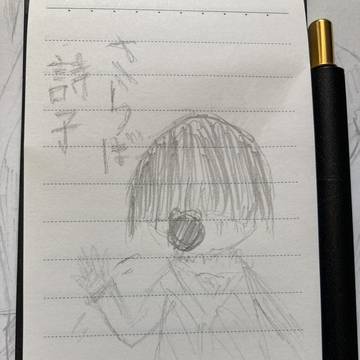 仕事中にメモに描いた詩子お姉さん