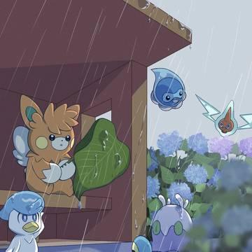 パーモットの雨宿り