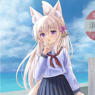 セーラー姿の狐娘