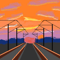 なんとか鉄道の夕