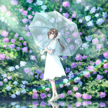 鮮やかに紫陽花