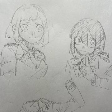 ヒロアカ女子うろ覚え落書き