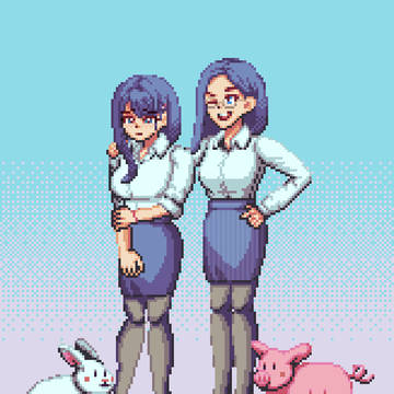 ドット絵ダテちゃんと後輩ちゃん
