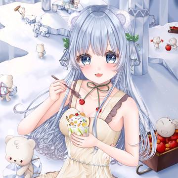 しろくま、あいす。