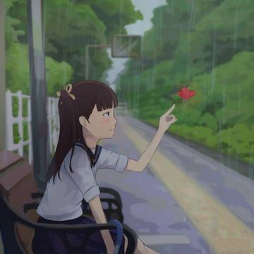 一人と一頭と雨