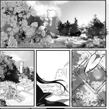 墓参りするボスキ漫画