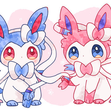 ニンフィアと色違いニンフィア🎀
