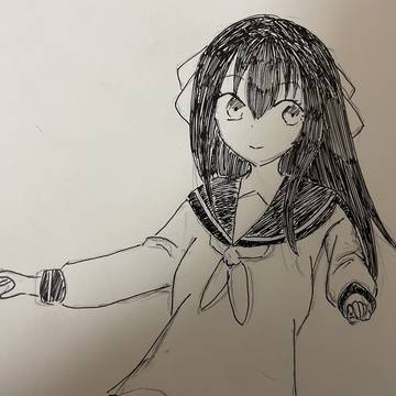 半分模写