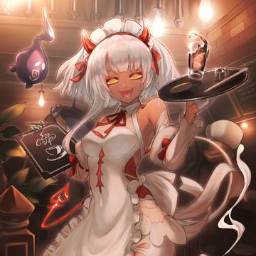 看板ウェイターカフェインちゃん