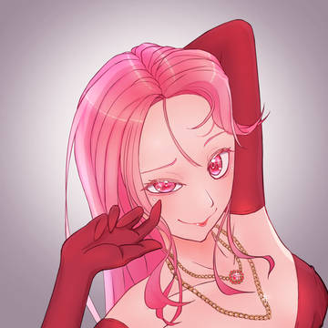 赤いドレスの女性