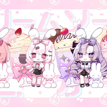 【#にじそうさく09】さくゆいとサロメンゴのピンクアクキー