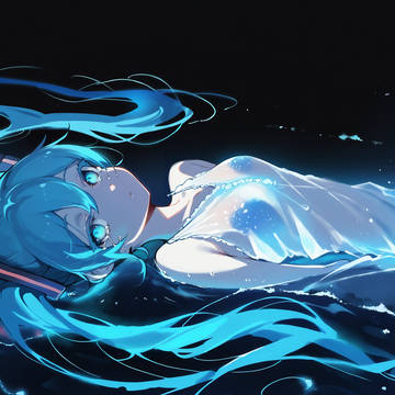 発光プランクトンの海に流され 初音ミク
