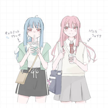 チョコミントフラッペとバニラシェイク