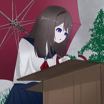 雨の中の出会い