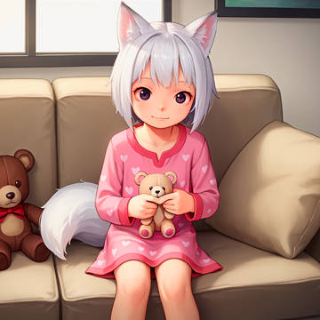 Eliska watching TV