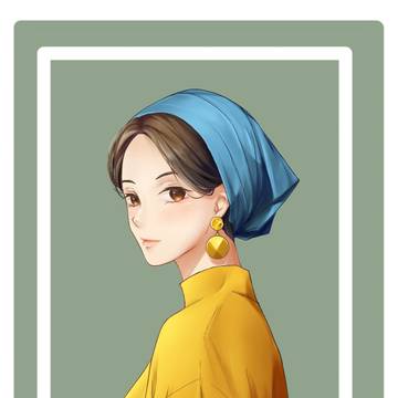 戴著頭巾的少女