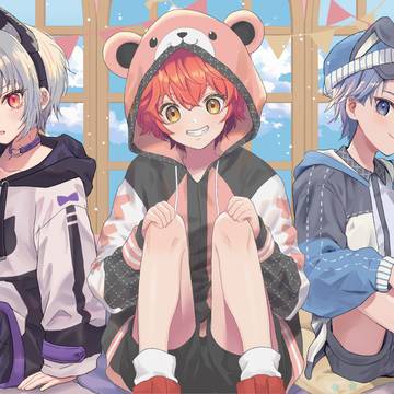アニマル耳×パーカー💜❤💙