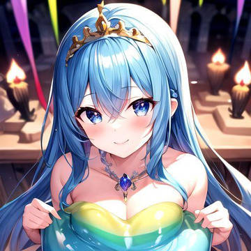 ケーキと同化したスライムちゃん♡