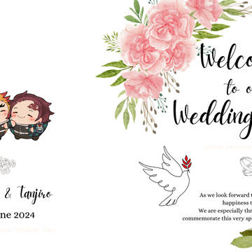 【0630無配】結婚式 席次表・プロフィールブック風小冊子