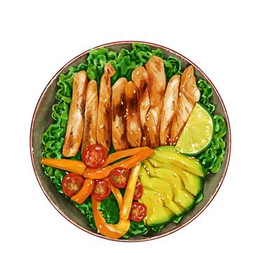 牛油果鸡胸肉蔬菜沙拉
