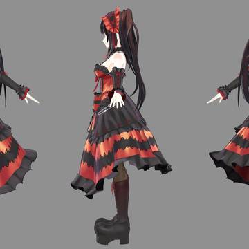 時崎狂三(3Dモデル)