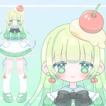 【パーツ分け済PSD】メロンソーダの女の子🍈