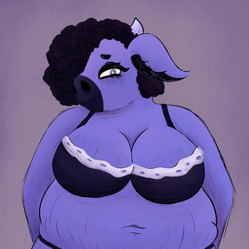 BBW Cow In Lingerie Furry
