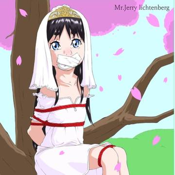 林原光老师插画约稿第一则:无声哭泣—落英缤纷中的幼女婚纱照
