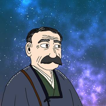 オリジナルイラスト　着物姿の壮年男性